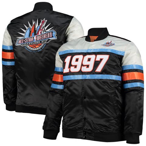 Men's Mitchell & Ness Black Big & Tall Hardwood Classics 1997 NBA All-Star Game Heavyweight Satin Full-Snap Jacket