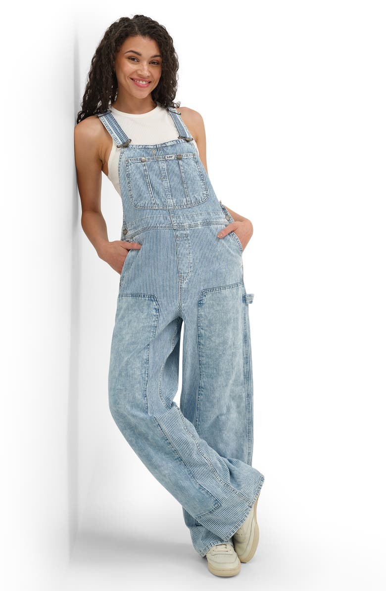 Lee Pinstripe Relaxed Denim Overalls, Alternate, color, New Workwear