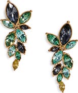 Oscar de la Renta Navette Crystal Clip-On Earrings