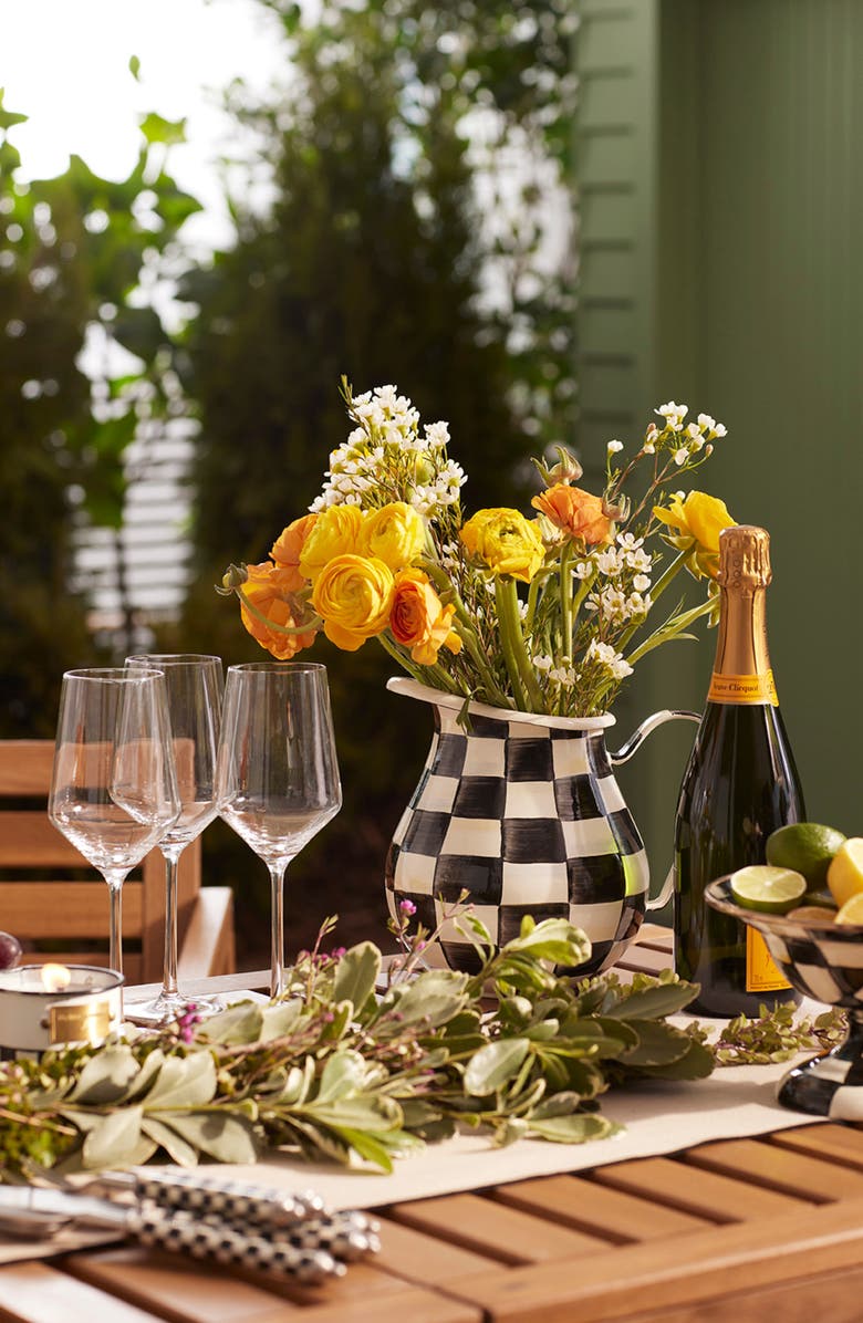 MACKENZIE CHILDS Courtly Check Pitcher, Alternate, color, Black/ White