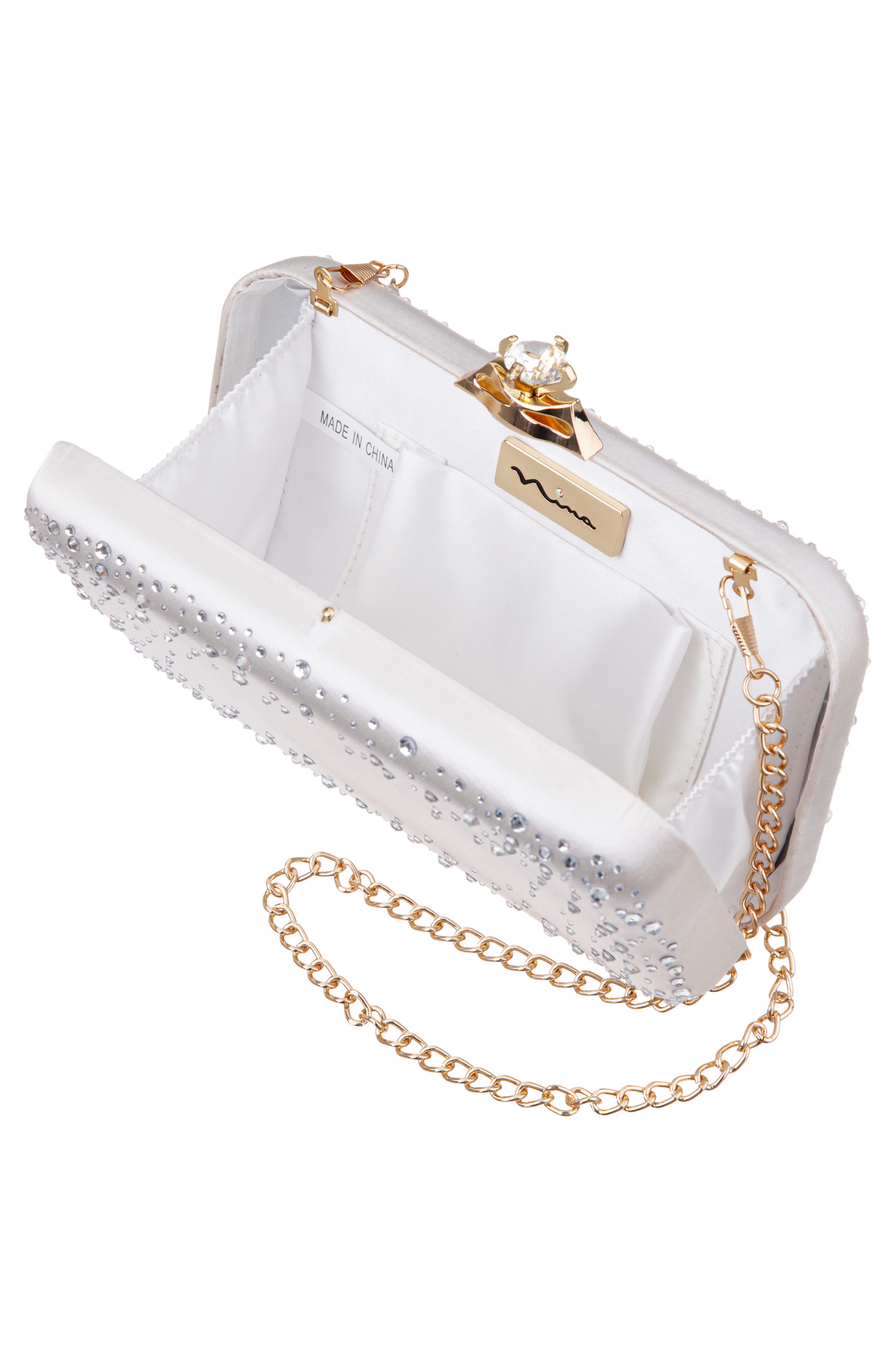 Lindsay Frame Clutch, Alternate, color, IVORY