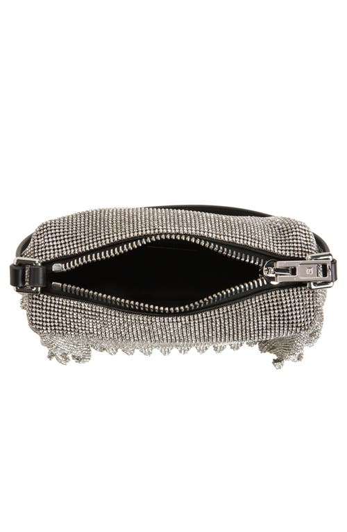 Alexander Wang Divina Crystal Mesh Pochette Top Handle Bag In Silver