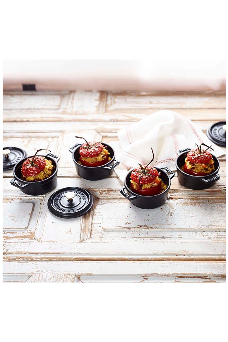 Enameled Cast Iron 0.25-Quart Mini Cocotte, Alternate, color, MATTE BLACK