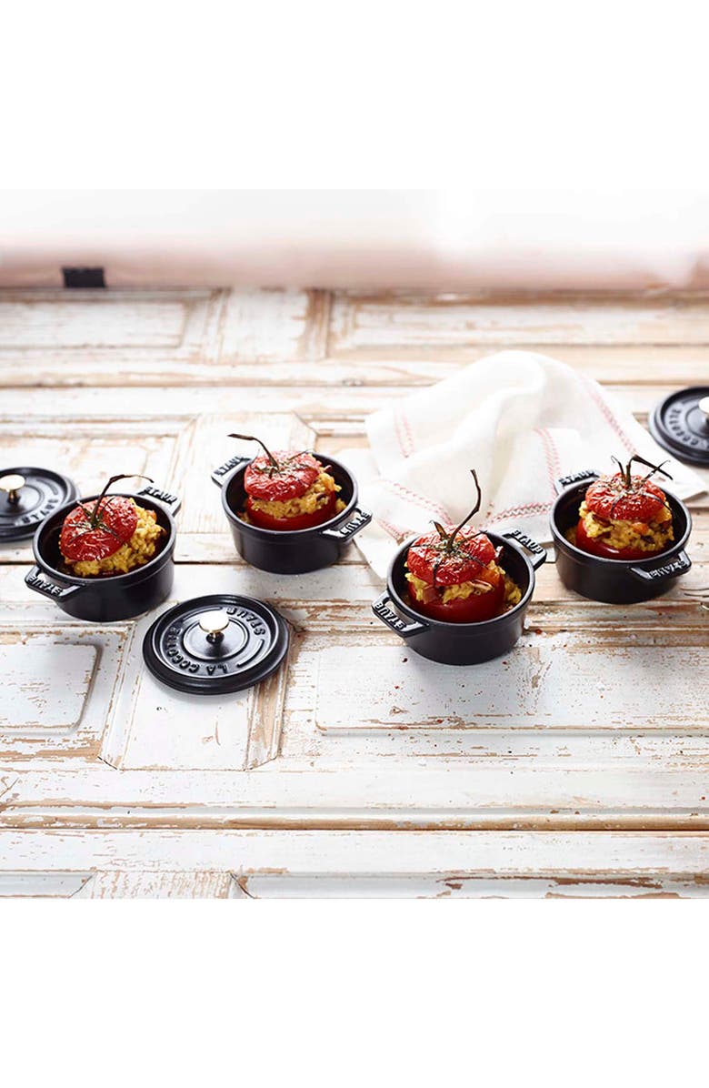 Staub Enameled Cast Iron 0.25-Quart Mini Cocotte, Alternate, color, Matte Black