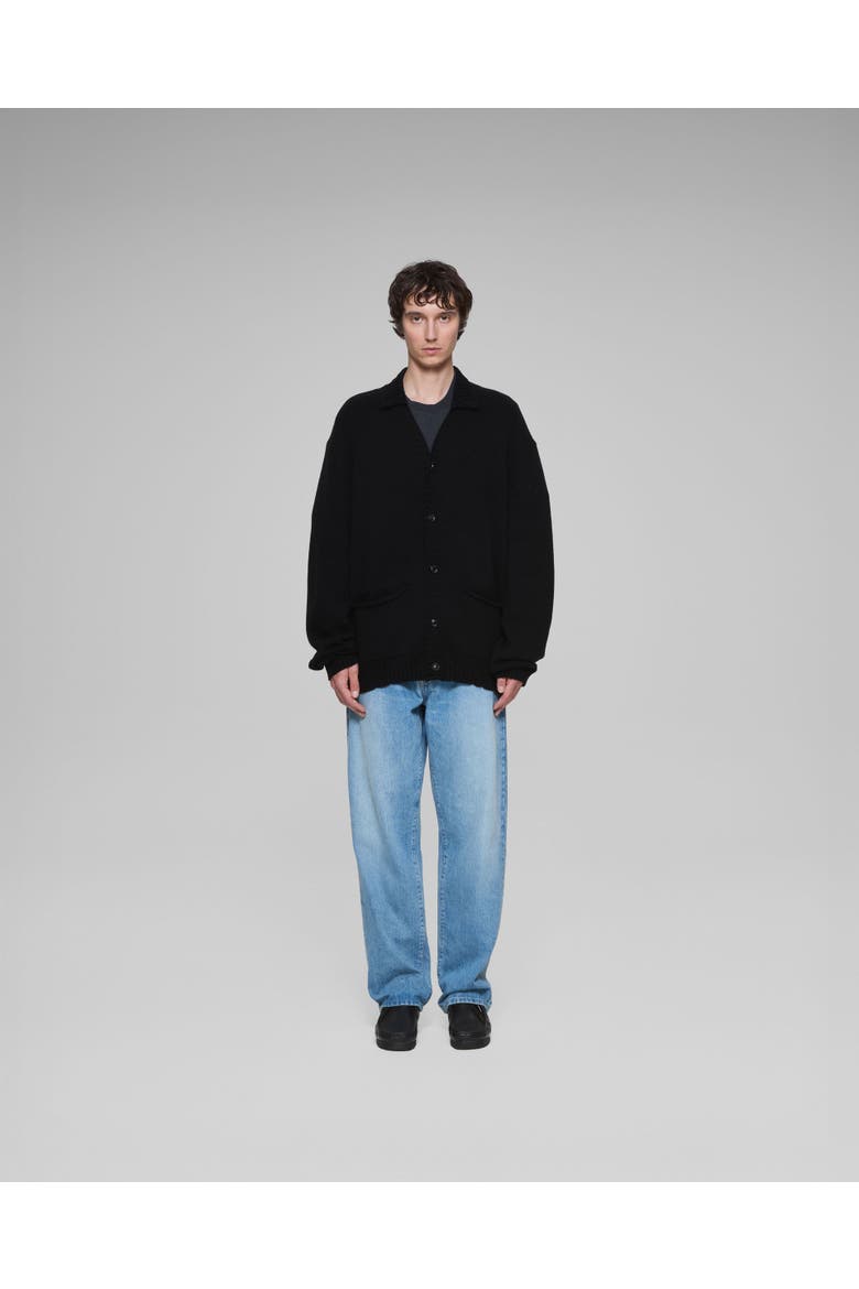 Cashmere Blend Shirt Cardigan, Alternate, color, Black