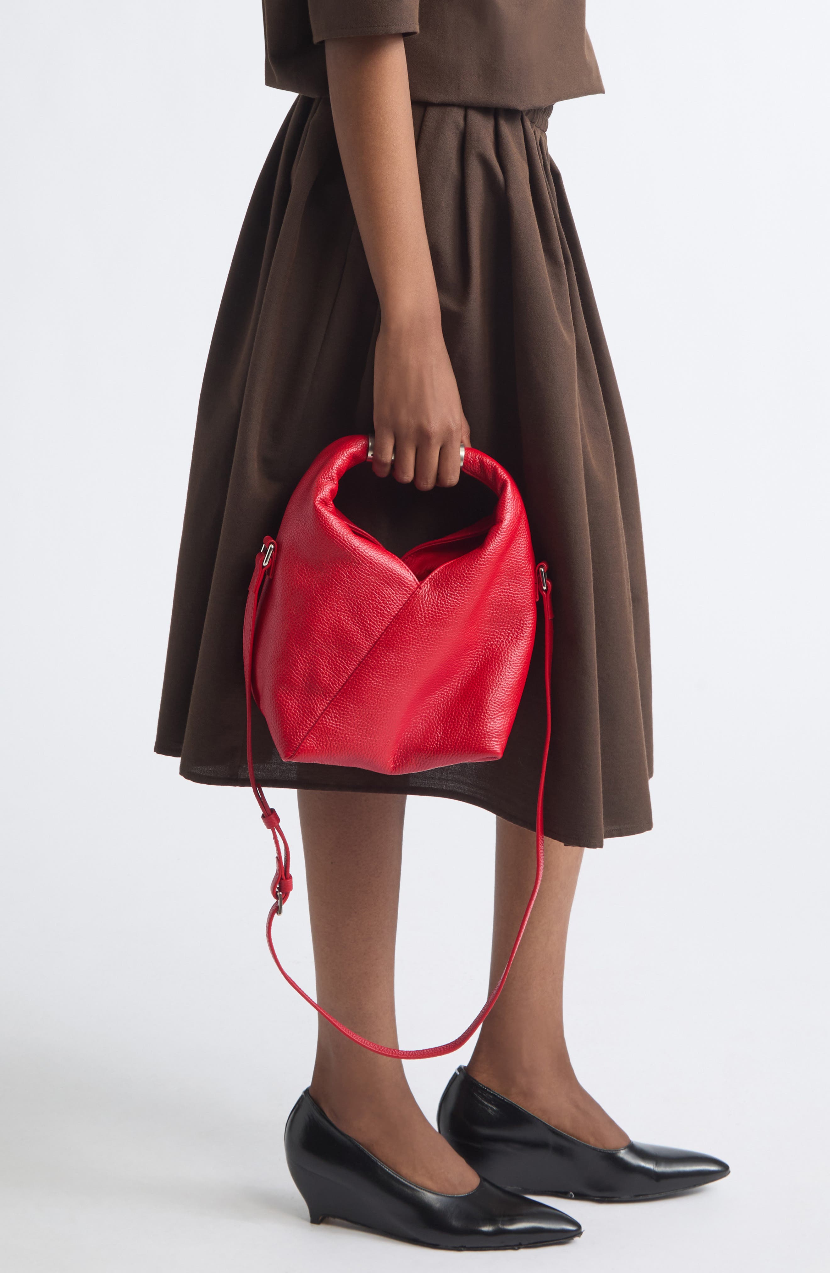 Small Japanese Jewel Handle Bag, Alternate, color, BARBADOS CHERRY