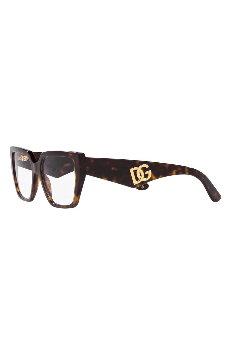 Dolce&Gabbana 55mm Square Optical Glasses, Alternate, color, Havana