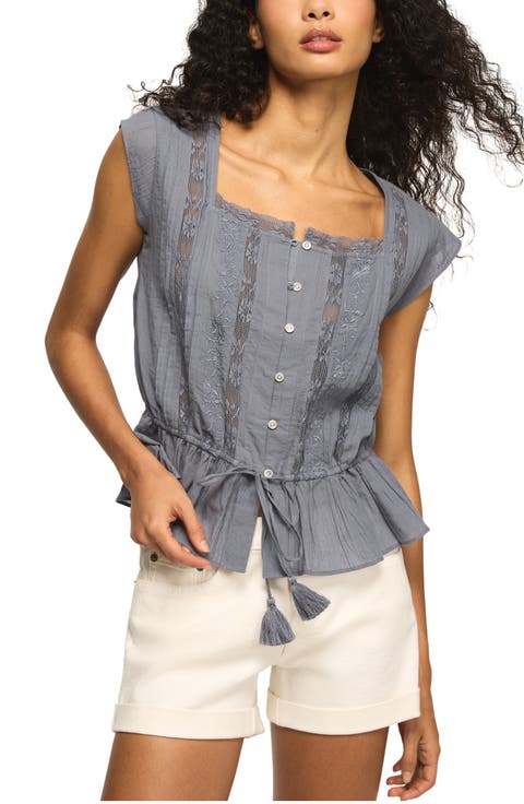 Lacy Cap Sleeve Shirt