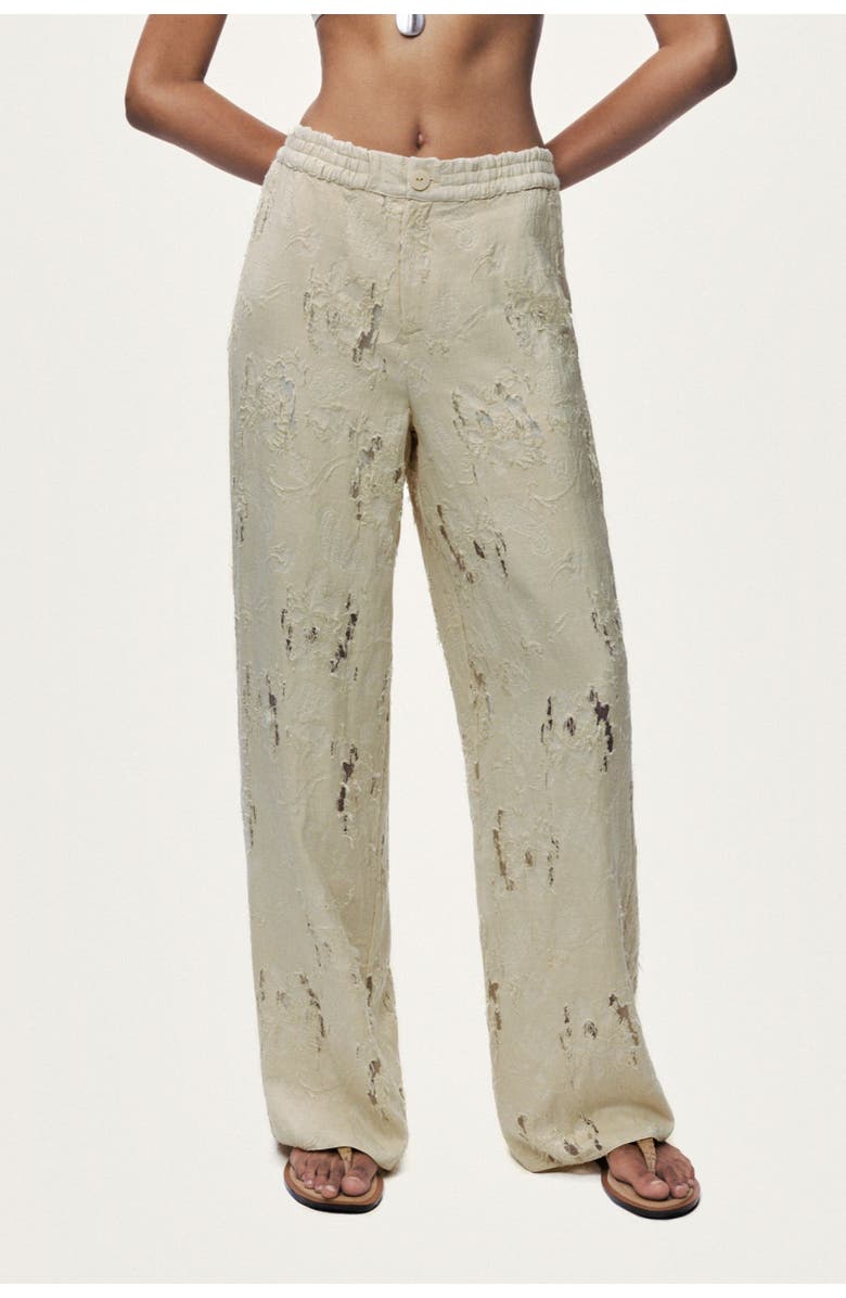 Nocturne Jacquard Wide Leg Trousers, Main, color, Ivory