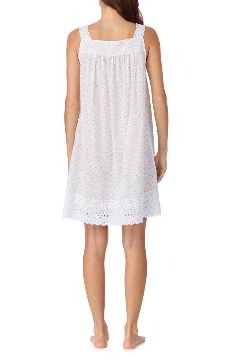 Eileen West Lace Eyelet Cotton Chemise, Alternate, color,