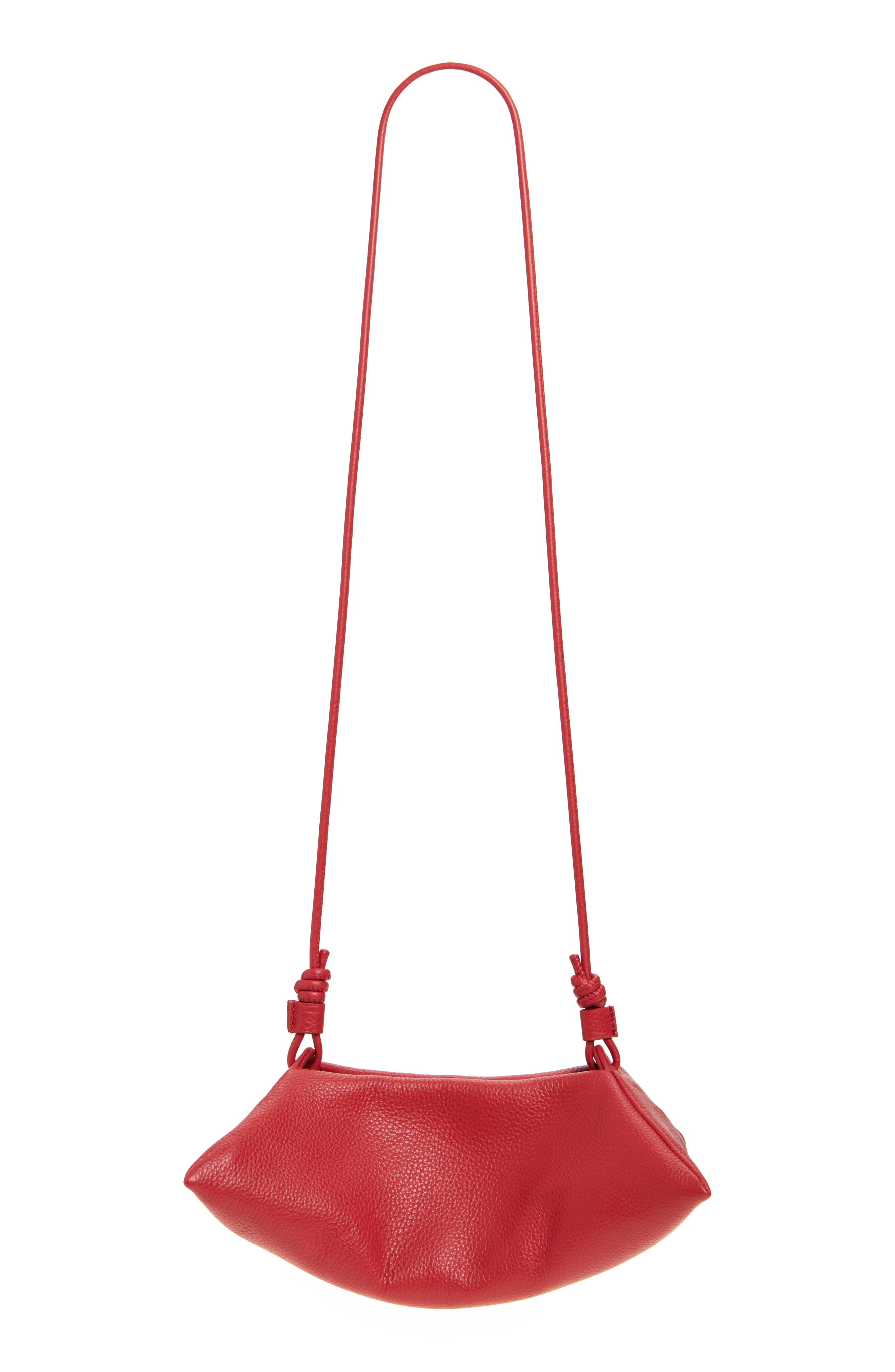 Mini Origami Leather Crossbody Bag, Alternate, color, RED