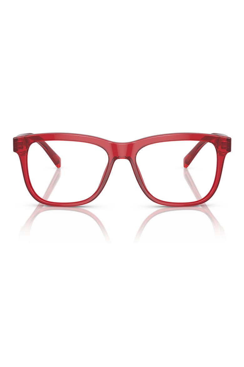 49mm Rectangular Glasses, Main, color, TRANSPARENT RED / DEMO LENS
