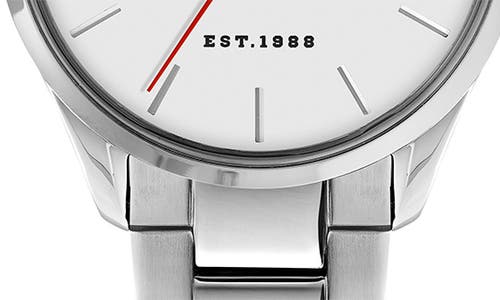 Shop Ted Baker Leytonn Bracelet Watch, 40mm In Silver/white/silver