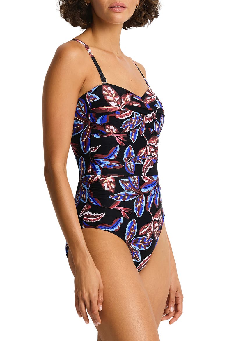 Twist One Piece Swimsuit, Alternate, color, BLACK