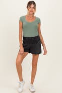 PinkBlush Smocked Waist Mineral Wash Shorts