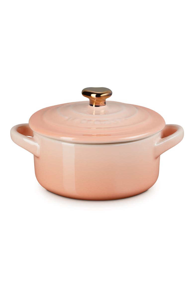 Mini Round Stoneware Baking Dish, Alternate, color, PECHE