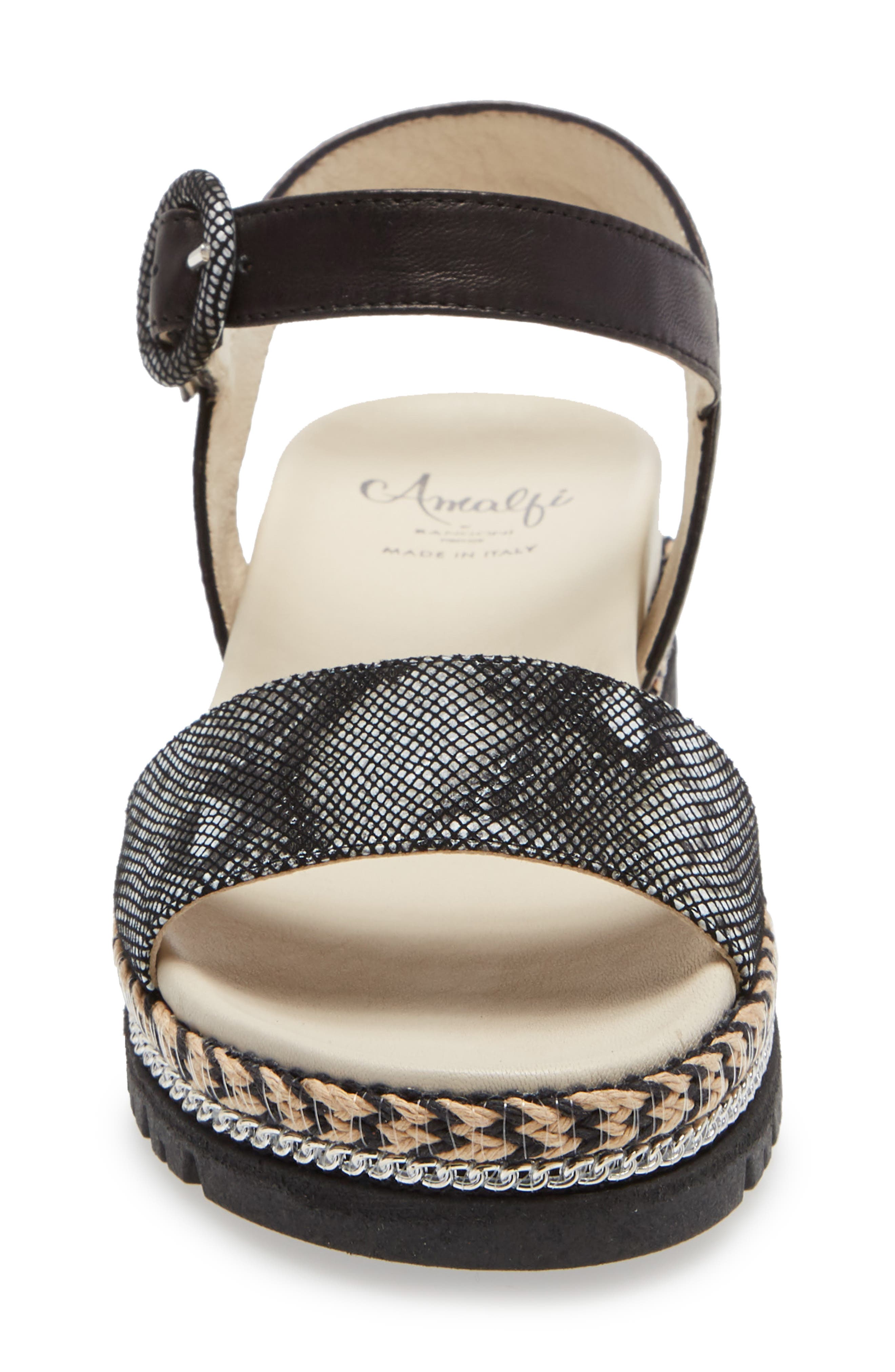 Bryan Quarter Strap Platform Sandal, Alternate, color, BLACK VIP PEARL LEATHER