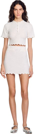 Pearl beaded knit sweater