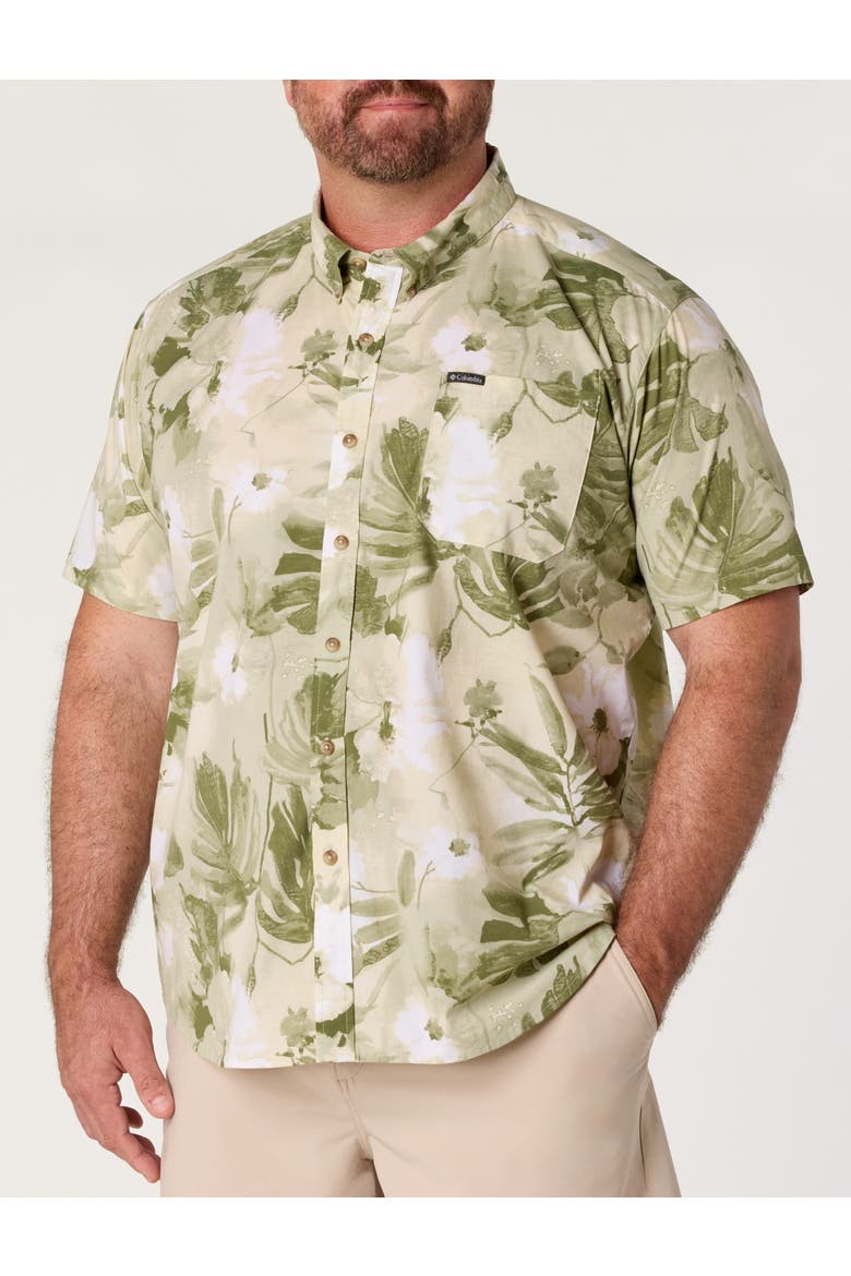 Big & Tall Rapid River Floral Sport Shirt, Main, color, GREEN