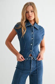 Jemina Denim The Seam Fitted Denim Shirt