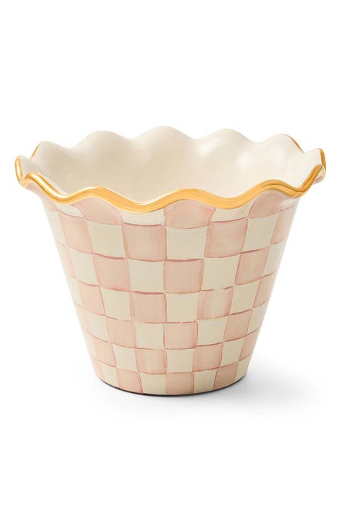 Rosy Check Ceramic Garden Pot