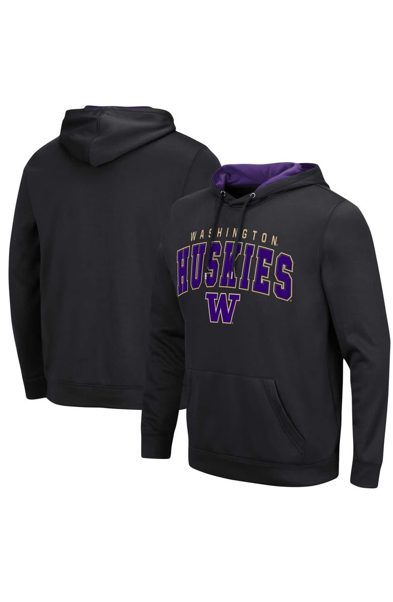 COLOSSEUM Men's Colosseum Black Washington Huskies Resistance Pullover Hoodie, Main, color,