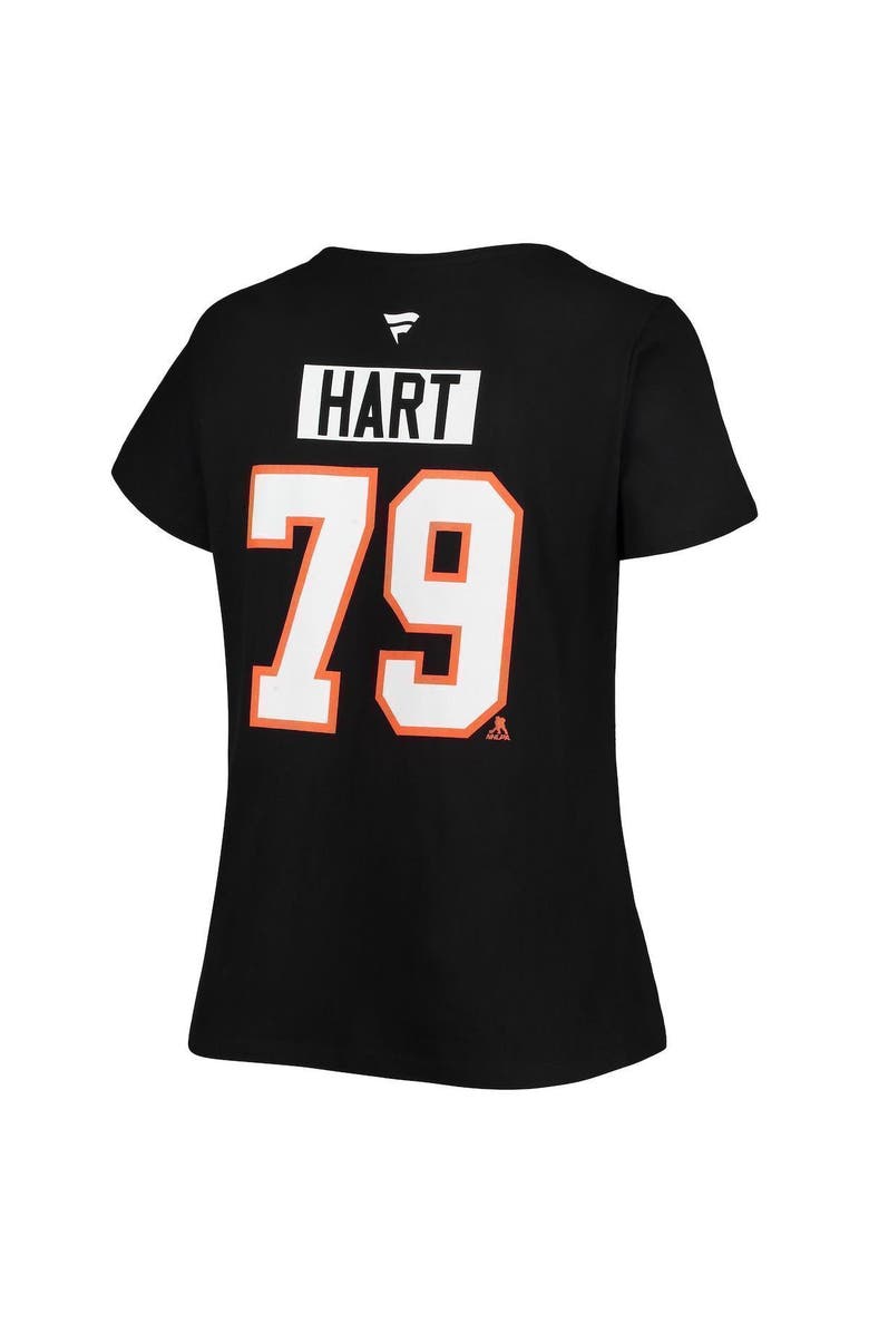 FANATICS Women's Fanatics Branded Carter Hart Black Philadelphia Flyers Plus Size Name & Number V-Neck T-Shirt, Alternate, color, 