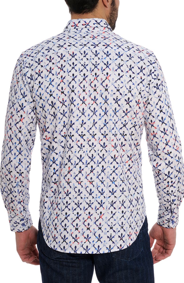 Robert Graham Argos Long Sleeve Cotton Button-Up Shirt, Alternate, color, White