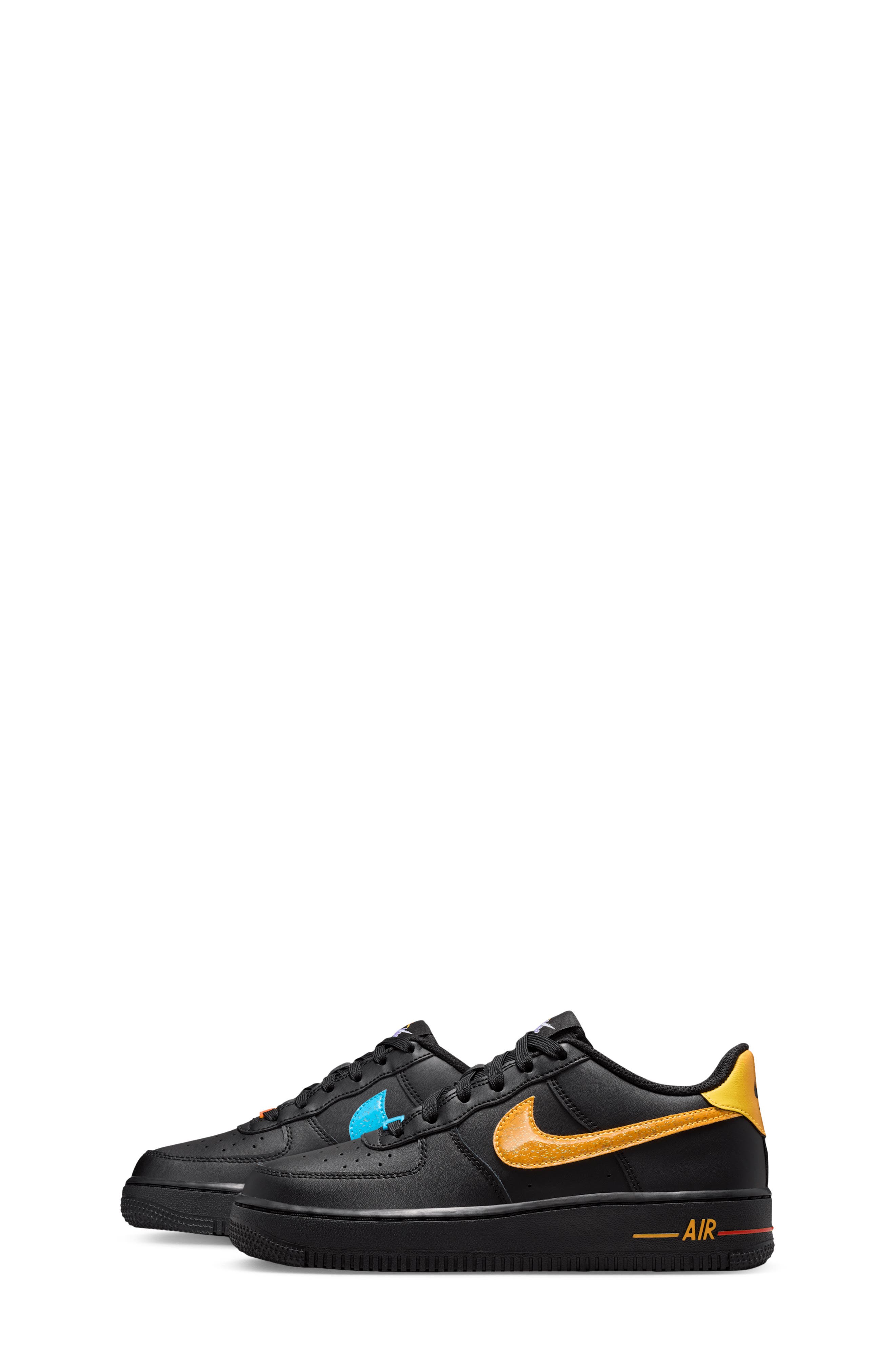 Kids' Air Force 1 Sneaker, Alternate, color, BLACK/ ORANGE/ RED/ GRAPE