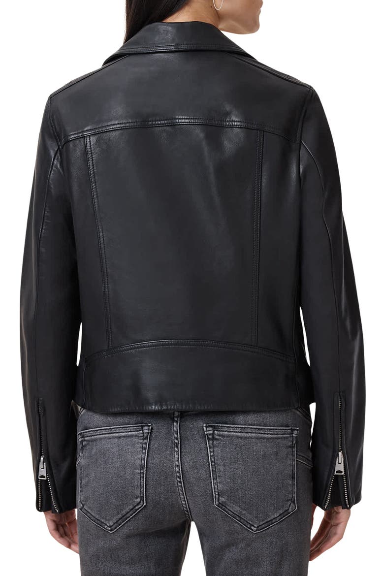 Dalby Leather Biker Jacket, Alternate, color, BLACK/ GOLD