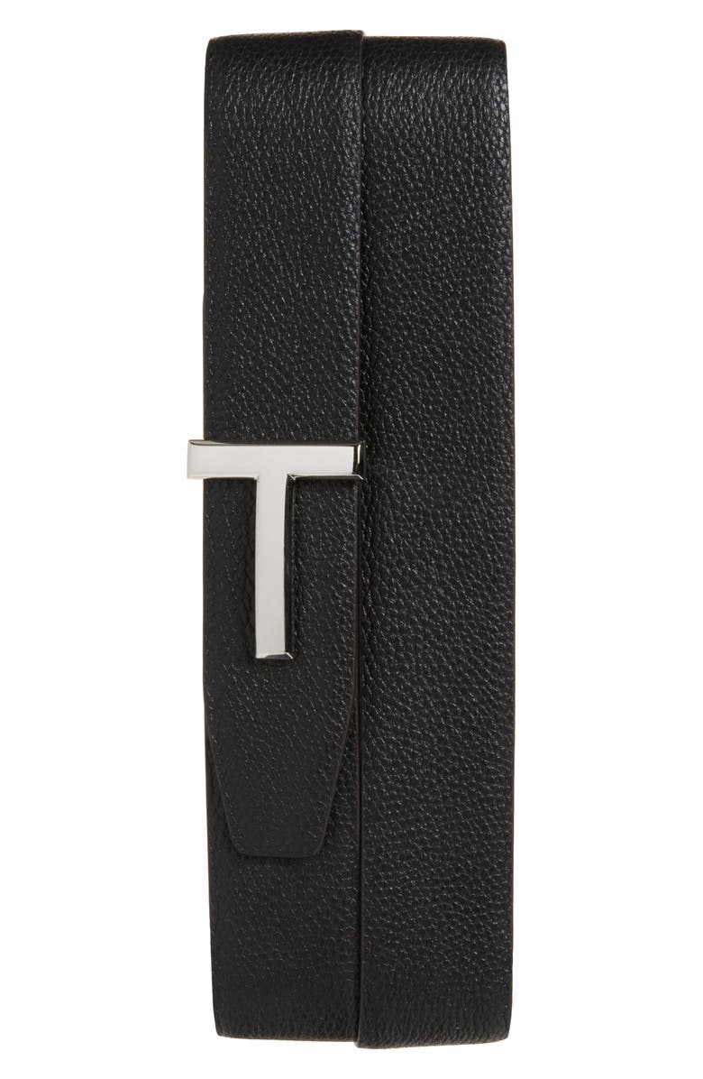 TOM FORD T Icon Reversible Soft Grain Leather Belt, Alternate, color, 