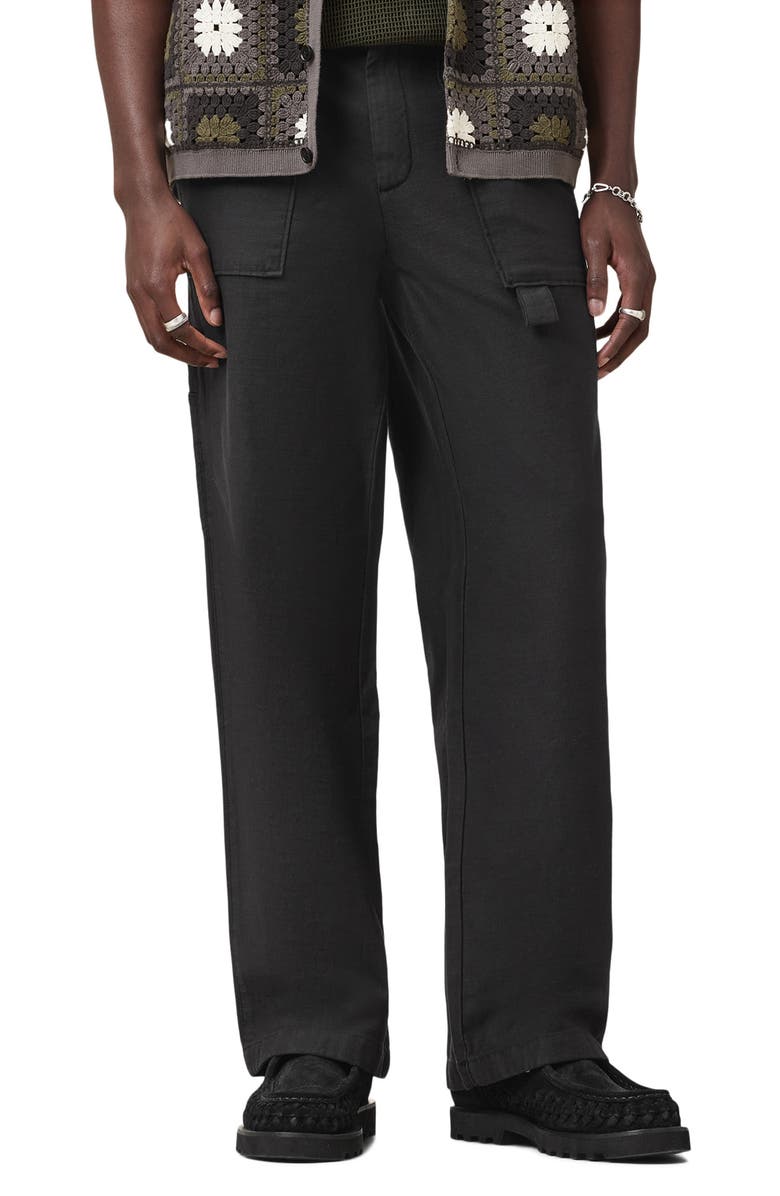 AllSaints Burke Straight Leg Trousers, Main, color, 