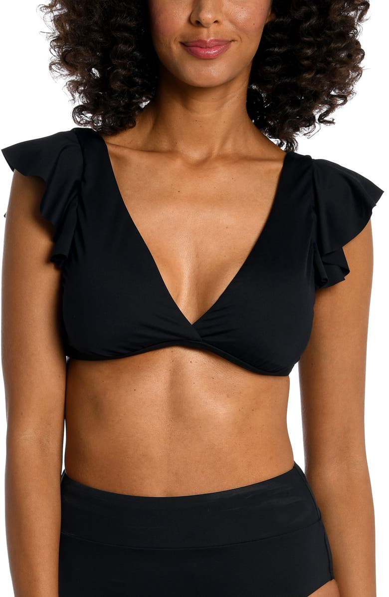 La Blanca Ruffle Bikini Top, Main, color, 