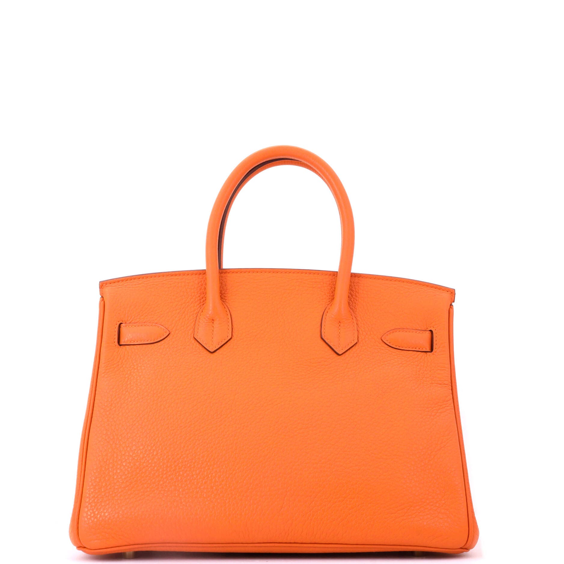 Pre-Owned Hermes Birkin Handbag Orange Clemence with Gold Hardware 30, Alternate, color, Orange H