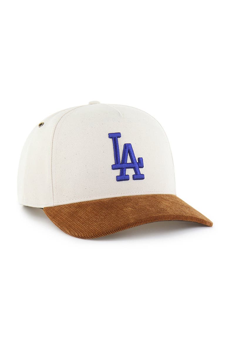 Men's Carhartt x '47 Natural/Brown Los Angeles Dodgers Undyed Relaxed Hitch Adjustable Hat, Alternate, color, Natural