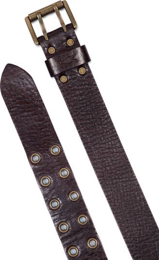 Eyelet Distressed Leather Belt