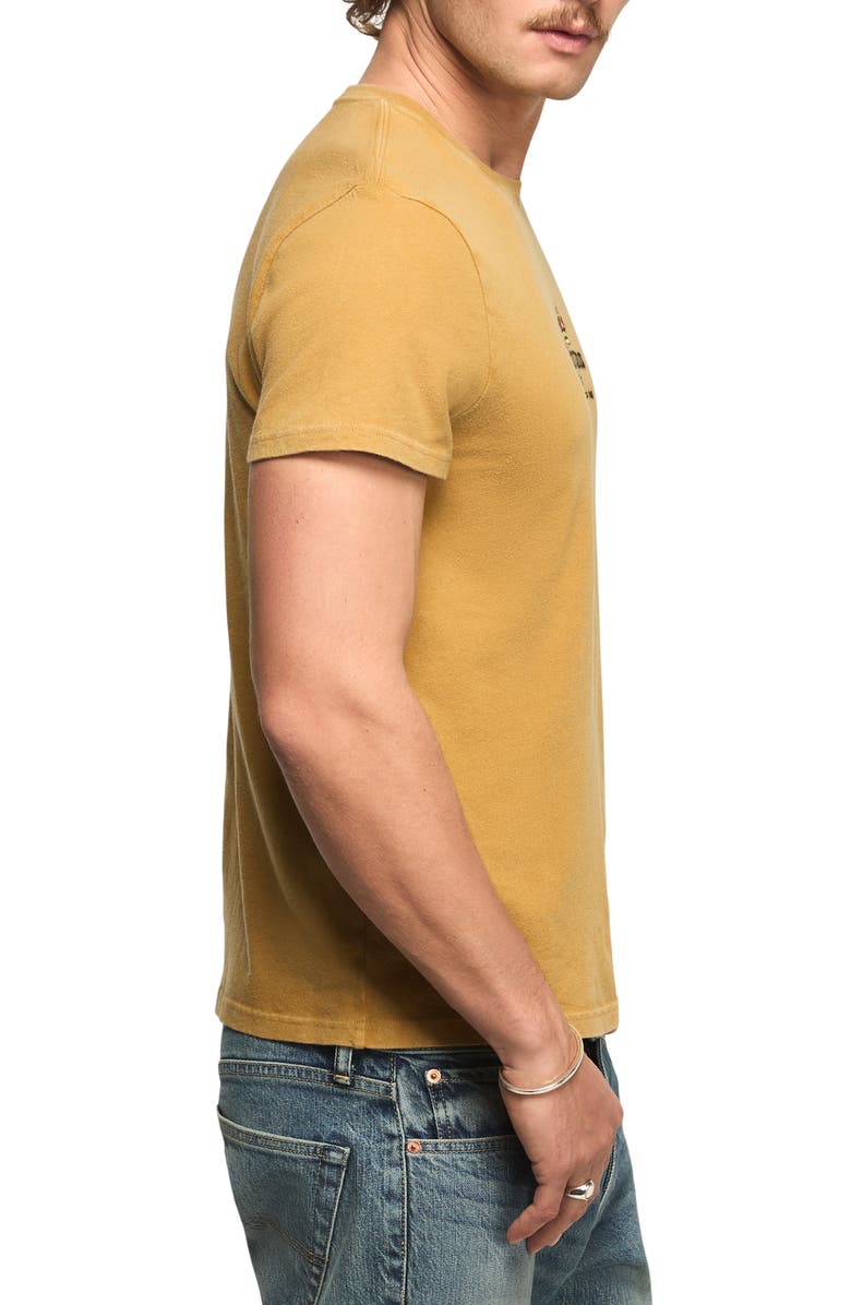Lucky Brand Corona Logo Embroidered T-Shirt, Alternate, color, Mustard Gold