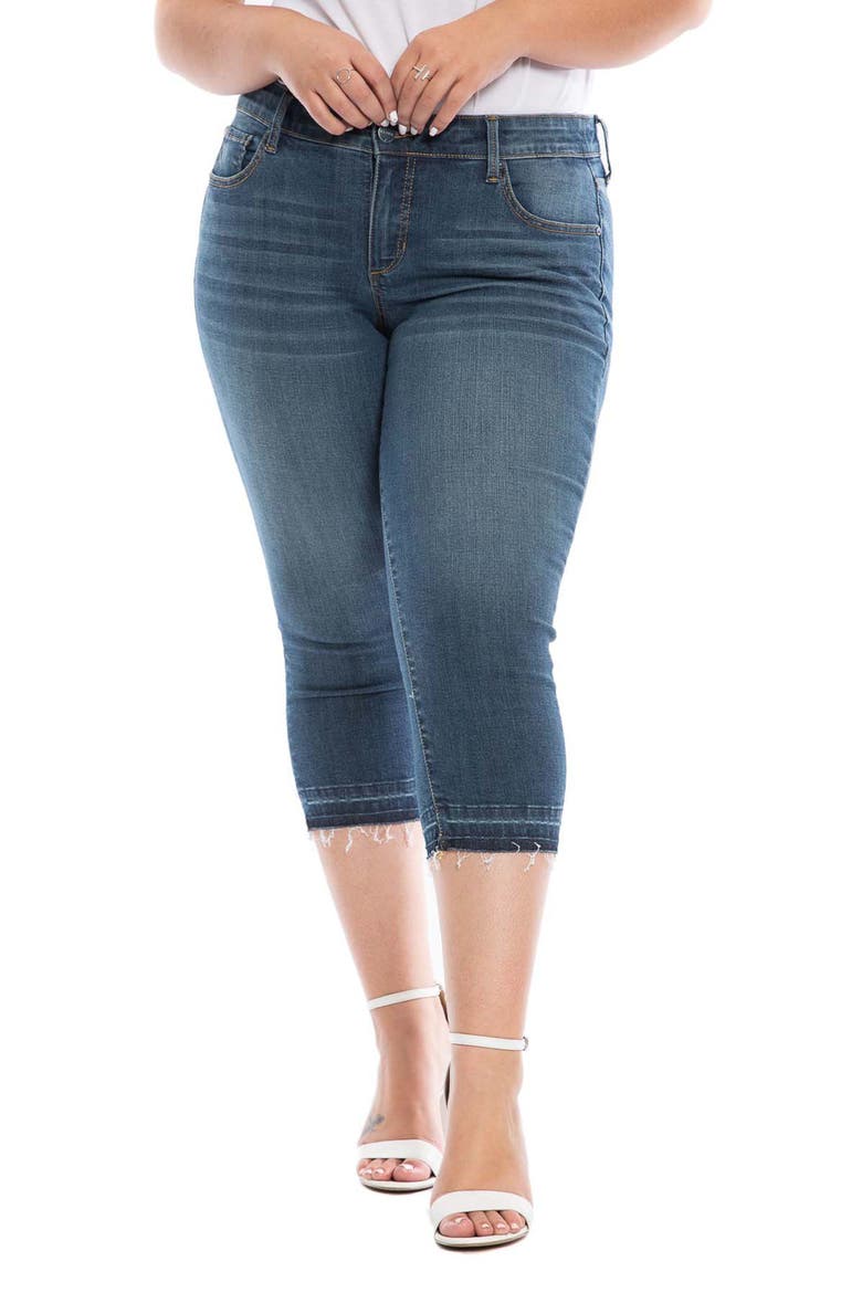 Frayed Crop Capri Jeans, Main, color, JESSIE