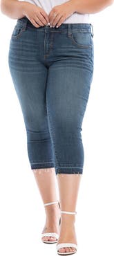 SLINK Jeans Frayed Crop Capri Jeans