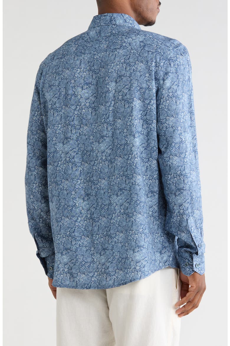 Woven Button Up Shirt, Alternate, color, INDIGO