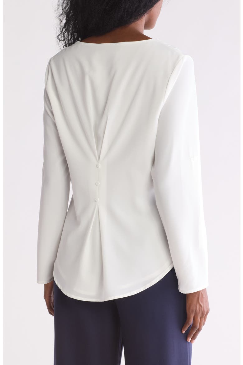 Button Back Long Sleeve Top, Alternate, color, OFF WHITE