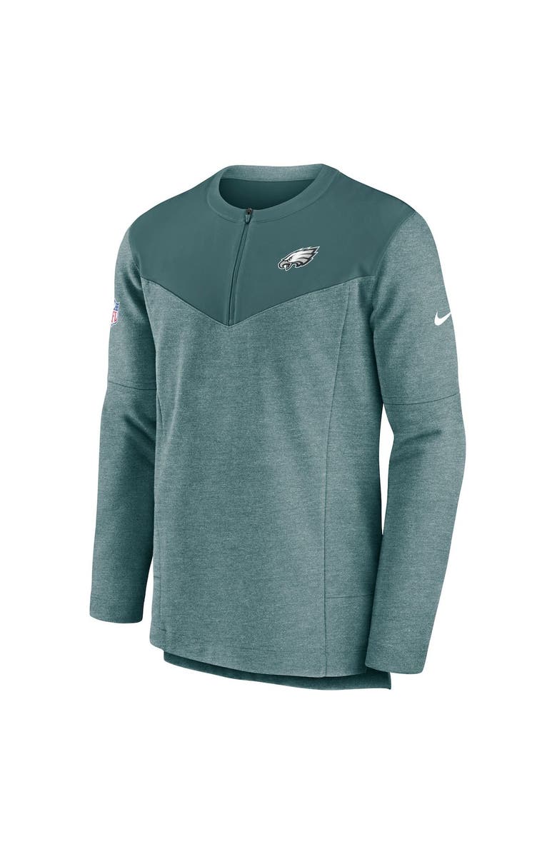 Nike Men's Nike Midnight Green Philadelphia Eagles Sideline Lockup Performance Quarter-Zip Top, Alternate, color,