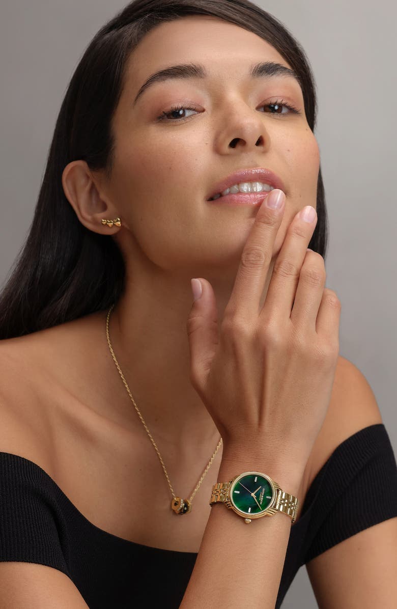 Olivia Burton Art Deco 2.0 Bracelet Watch, 30mm, Alternate, color, Green