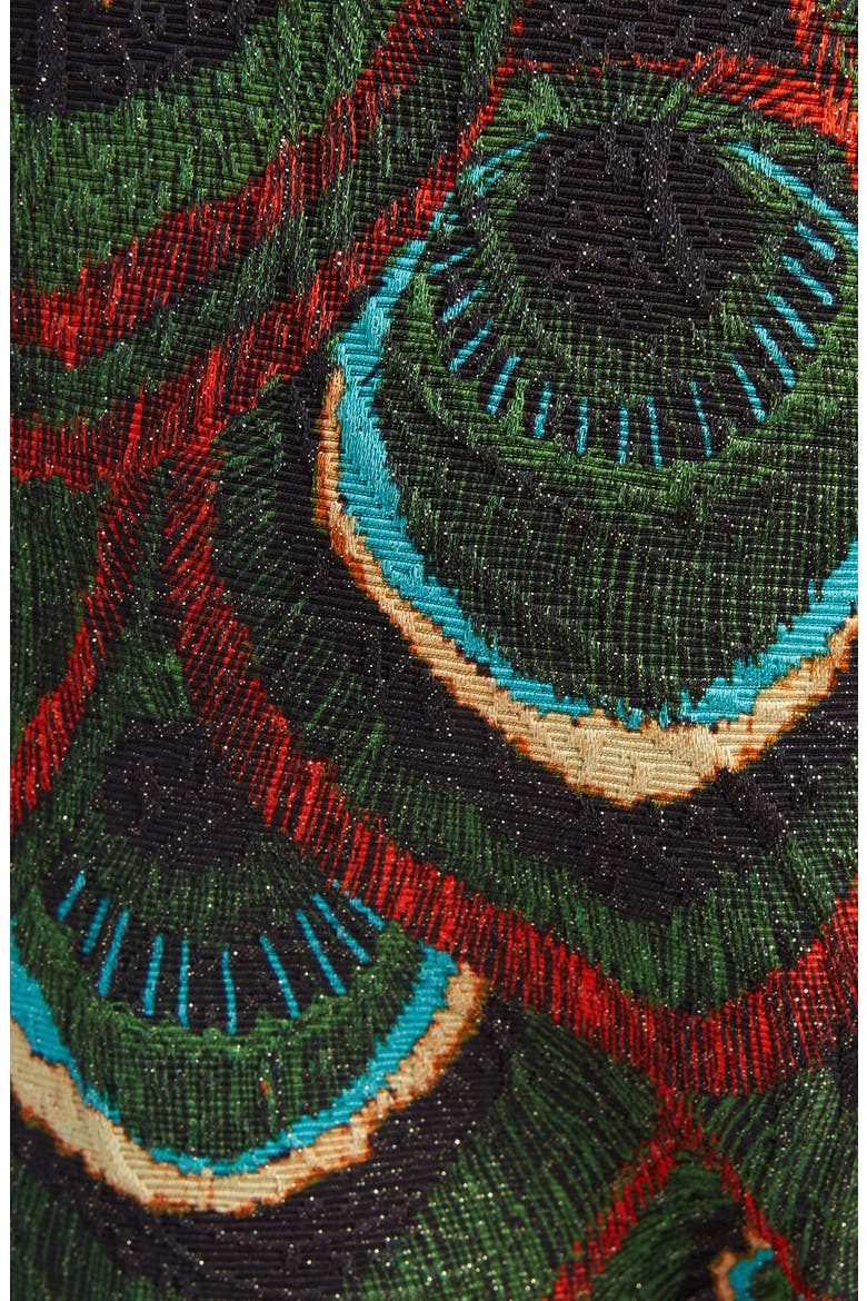 Peacock Print Crop Pants, Alternate, color, GREEN
