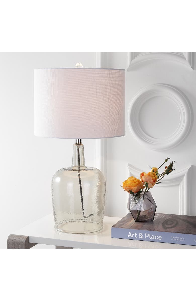 JONATHAN Y Augustine Glass LED Table Lamp, Main, color, Smoke Gray