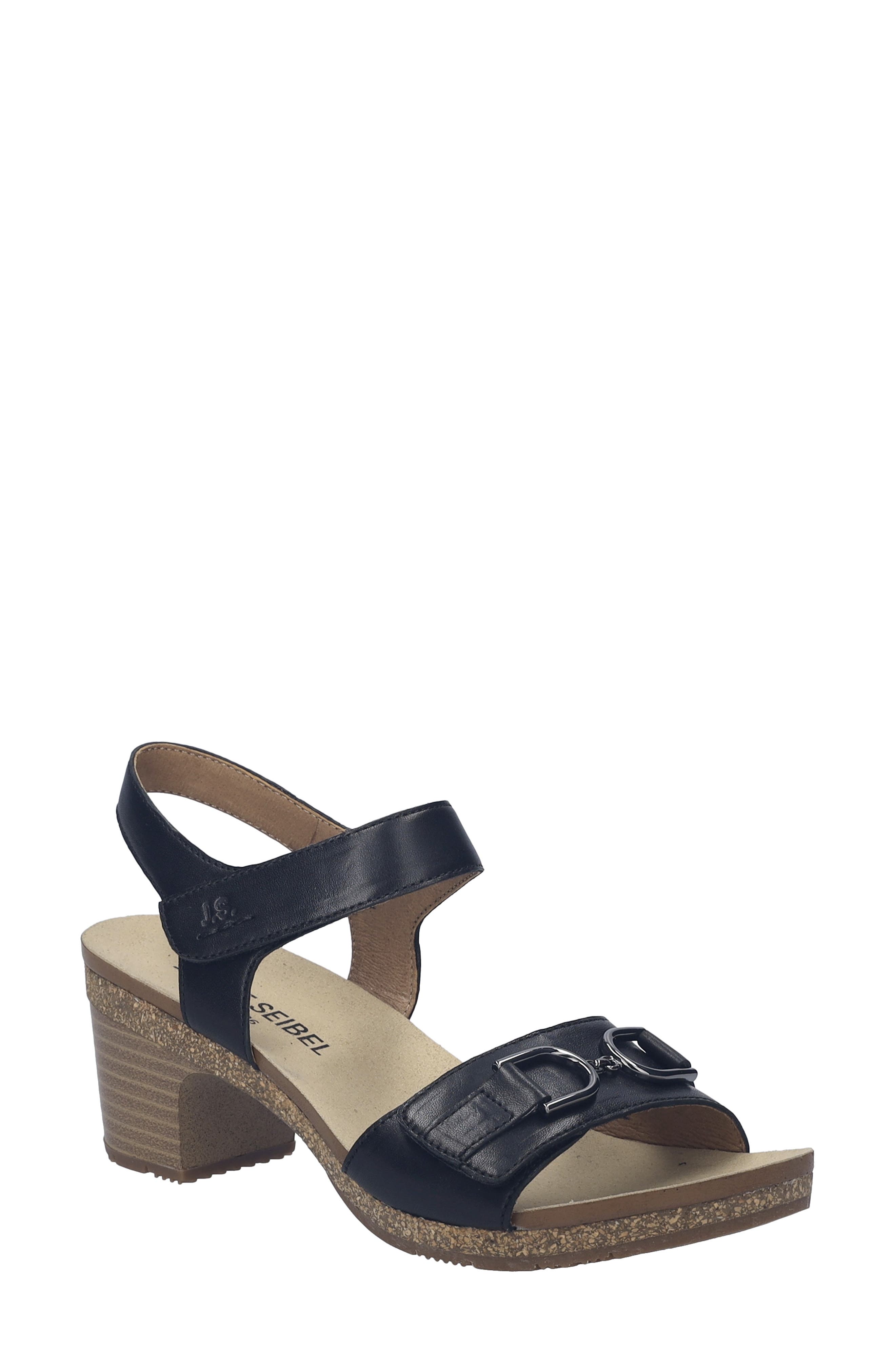 Josef Seibel Grace Ankle Strap Sandal, Main, color, Black