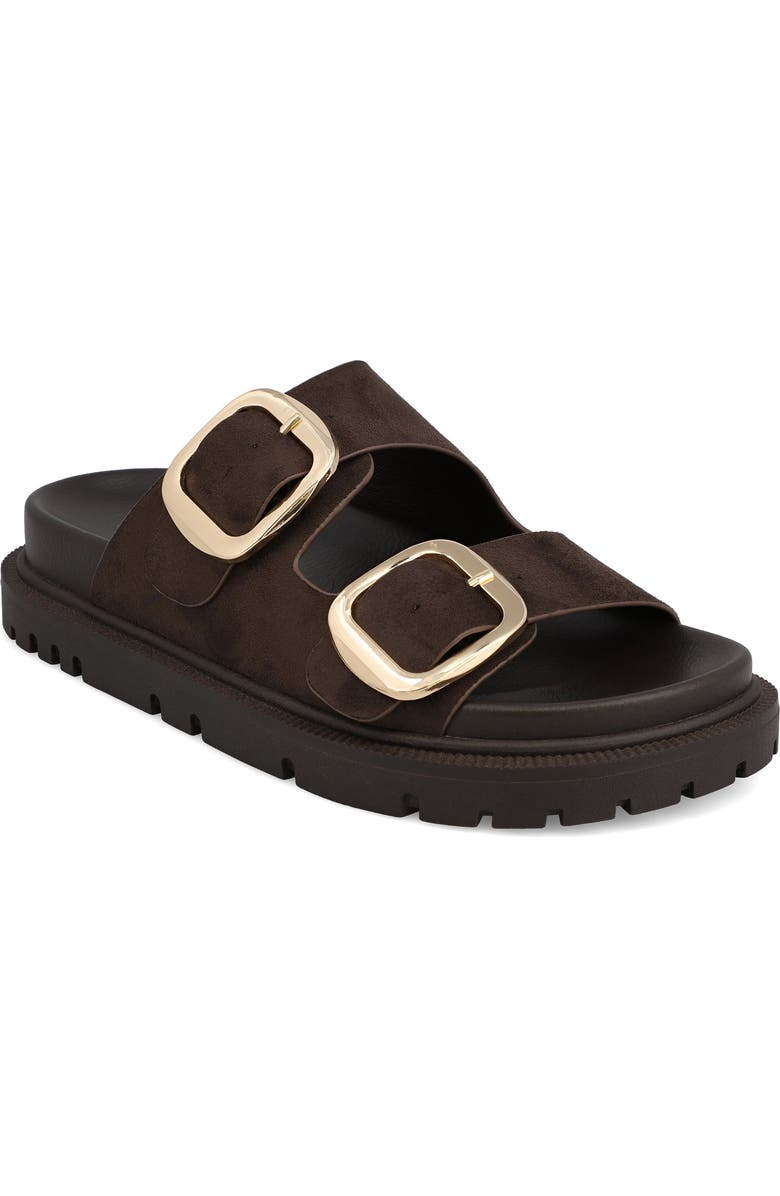 MIA Alttar Slide Sandal, Main, color, Chocolate