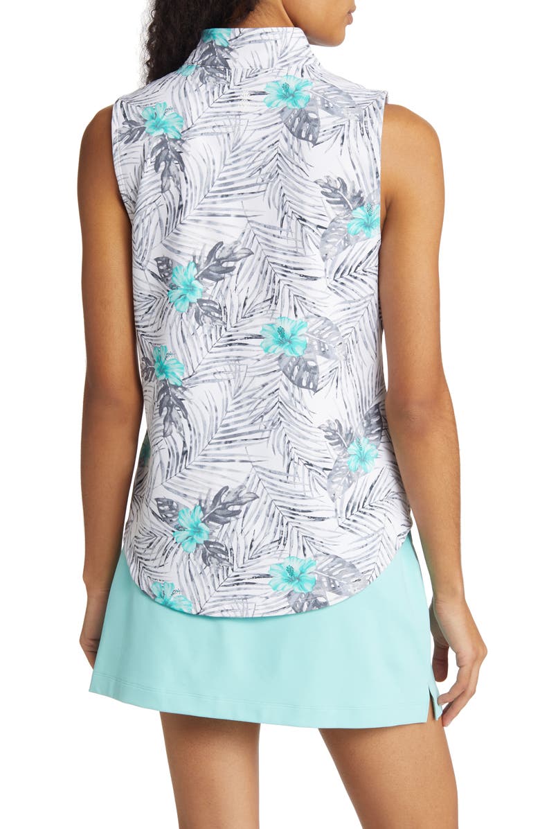 Tommy Bahama Aubrey Frond of You Print Sleeveless Quarter Zip Top, Alternate, color, 