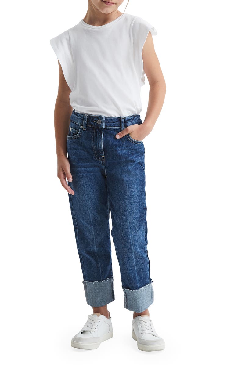 Reiss Kids' Bradie Turn Up Relaxed Fit Jeans, Alternate, color, 