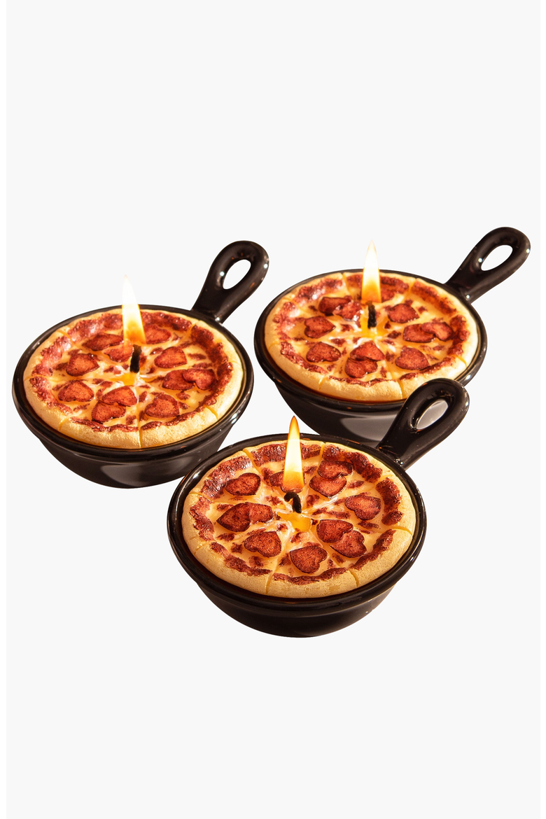Heart Pepperoni Mini Pizza Candle Trio, Main, color, Heart Pepperoni